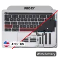 Top Case with Battery and Keyboard (ANSI US) For MacBook Pro 13" A2251 (2020) (Used OEM Pull: Grade A) (Silver)