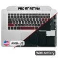 Top Case with Battery and Keyboard (ANSI US) For MacBook Pro 15" A1398 (2013-2014) (Used OEM Pull: Grade B/C)