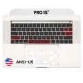Top Case with Keyboard (ANSI US) For MacBook Pro 15" A1707 (2016-2017) (Used OEM Pull: Grade B/C) (Silver)