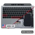 Top Case with Battery and Keyboard (ANSI US) For MacBook Air 13" A1932 (2018-2019) (OEM New) (Space Gray)