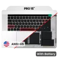 Top Case with Battery and Keyboard (ANSI US) For MacBook Pro 15" A1707 (2016-2017) (Silver)