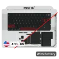 Top Case with Battery and Keyboard (ANSI US) For MacBook Pro 16" A2485 (2021) (Used OEM Pull: Grade A) (Silver)