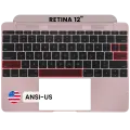 Top Case with Keyboard (ANSI US) For MacBook 12" A1534 (2016-2017) (Used OEM Pull: Grade A) (Rose Gold)