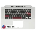 Top Case with Keyboard (ANSI US) For MacBook Pro 15" A1286 (2010-2012) (OEM New)