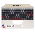 Top Case with Keyboard (ANSI US) and Microphone For MacBook 12" A1534 (2015) (OEM New) (Gold)