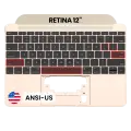 Top Case with Keyboard (ANSI US) and Microphone For MacBook 12" A1534 (2016-2017) (OEM New) (Gold)