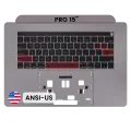 Top Case with Keyboard (ANSI US) For MacBook Pro 15" A1990 (2018-2019) (OEM New) (Space Gray)