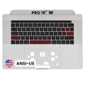 Top Case with Keyboard (ANSI US) For MacBook Pro 15" A1707 (2016-2017) (OEM New) (Silver)