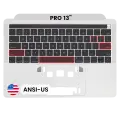 Top Case with Keyboard (ANSI US) For MacBook Pro 13" A1989 (2018-2019) (OEM New) (Silver)