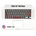 Top Case with Keyboard (ANSI US) For MacBook Pro 15" A1398 (2015) (OEM New) (Silver)