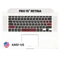 Top Case with Keyboard (ANSI US) and Microphone For MacBook Pro 15" A1398 (2012-2013) (Used OEM Pull: Grade A)