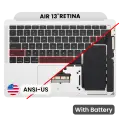 Top Case with Battery and Keyboard (ANSI US) For MacBook Air 13" A1932 (2018-2019) (OEM New) (Silver)