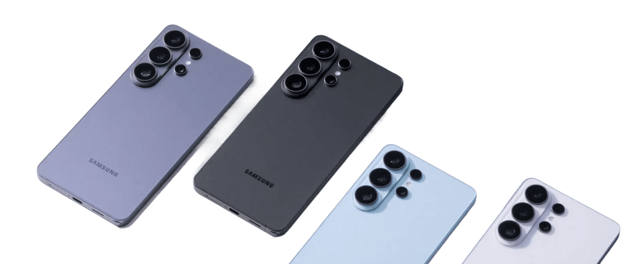 Samsung Galaxy S24 Ultra and S25 Ultra in multiple colors